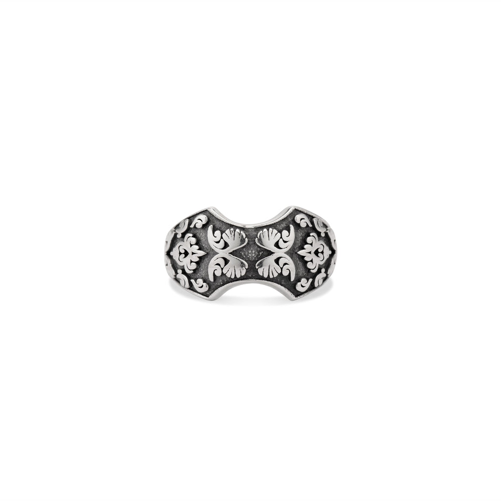 Ophelia Filigree Ring in Blackened Silver