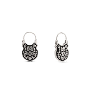 The Crest of Ophelia Earrings in Blackened Silver