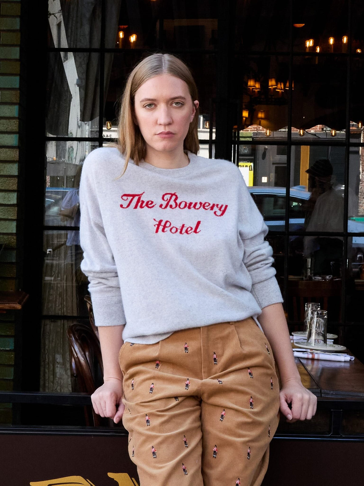Bowery Hotel Cashmere Crewneck RTW LINGUA FRANCA NYC