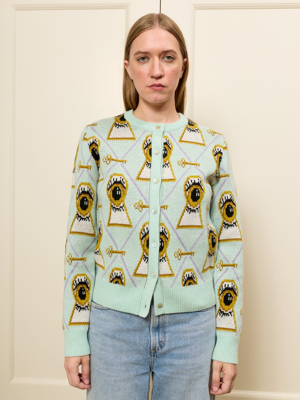 Getty Cardigan RTW LINGUA FRANCA NYC Seaglass XS