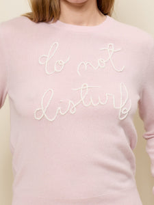 Do Not Disturb Crewneck RTW LINGUA FRANCA NYC Pale Pink XS