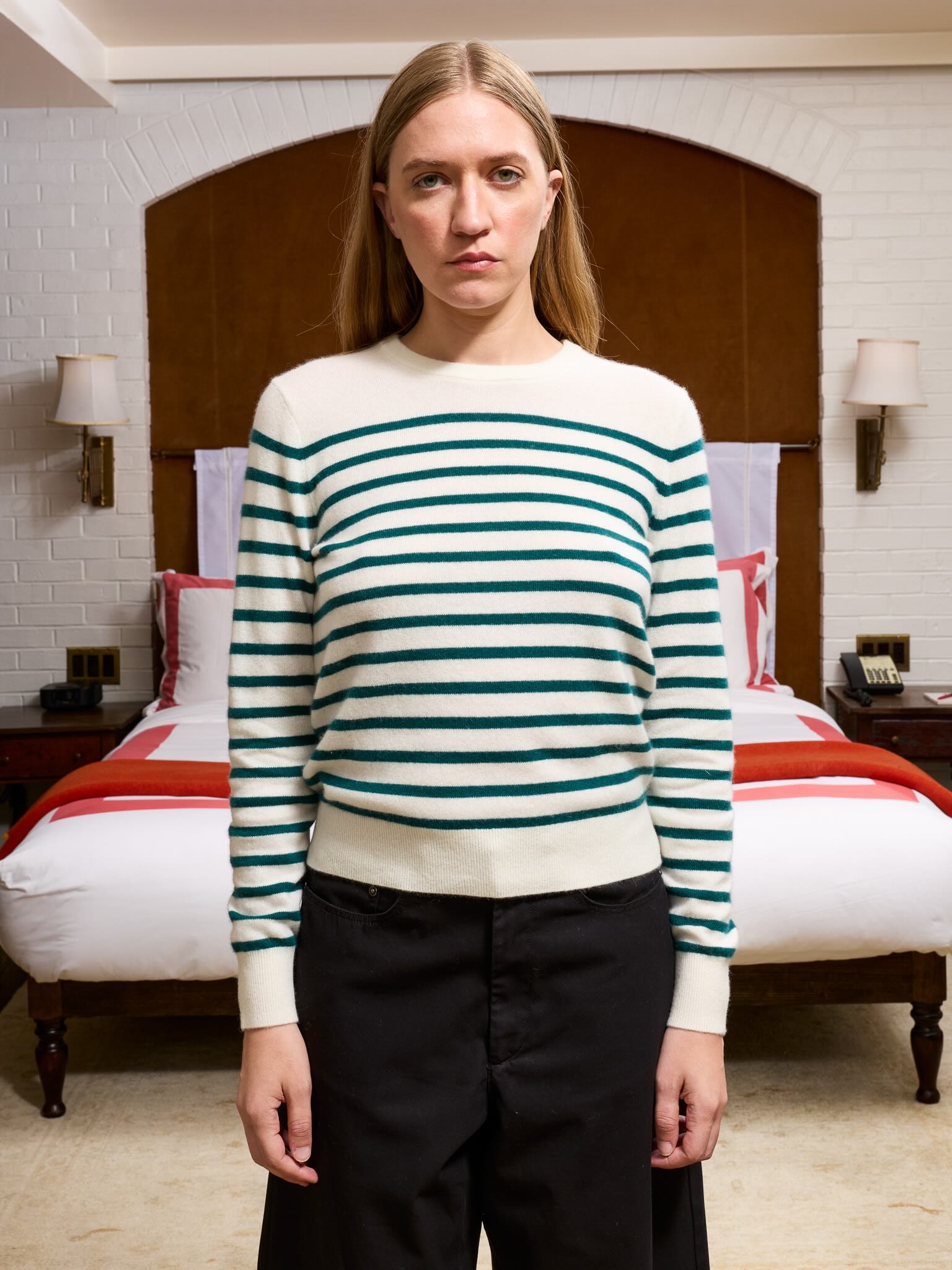 Stripe Crewneck RTW LINGUA FRANCA NYC Hunter Stripe XS