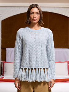 Fia Scallop Sweater RTW LINGUA FRANCA NYC Sky XS
