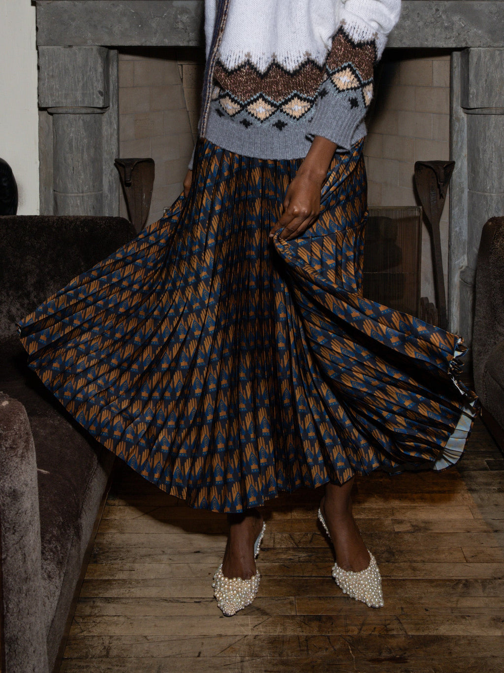 Keepsake Skirt RTW Lingua Franca NYC Midnight XS