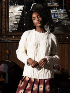 "aspen" Bjorn Crewneck CUSTOM LINGUA FRANCA NYC Cream XS