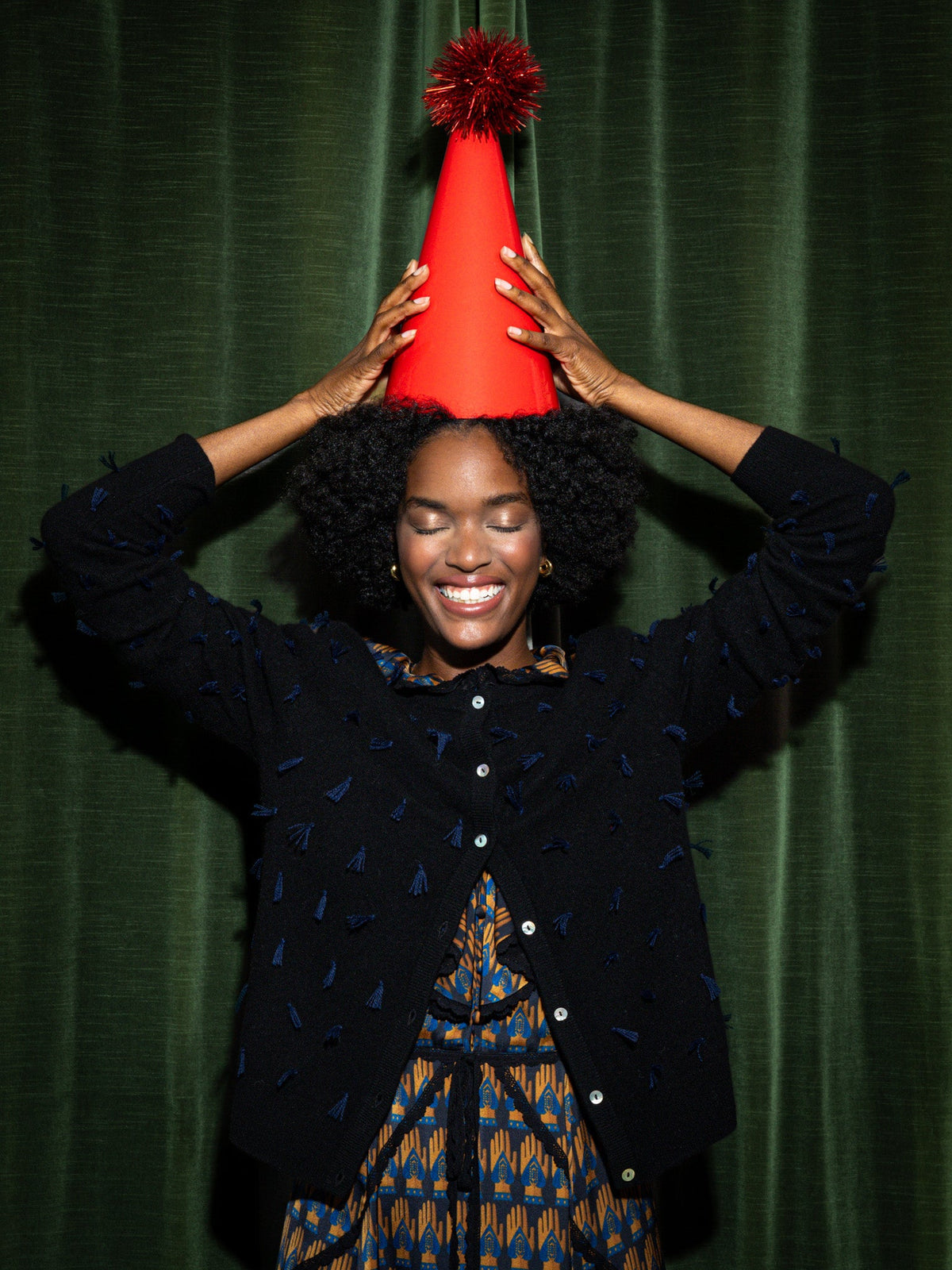 Quilt Knot Cardigan RTW Lingua Franca NYC Black XS