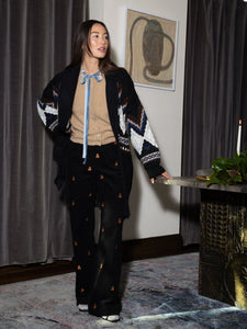 Hilda Robe RTW Lingua Franca NYC Coal Multi XS