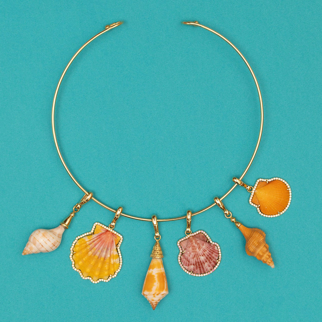 Shell In Diamond Frame Charm