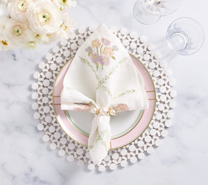 Pearl Drift Napkin Ring in Pearl & Gold, Set of 4