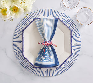 Rope Knot Napkin Ring in Red, White, Blue, Set of 4