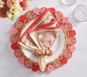 Marisol Placemat in Pink & Orange, Set of 4
