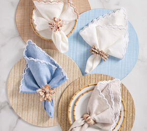 Arches Napkin in Natural & White, Set of 4