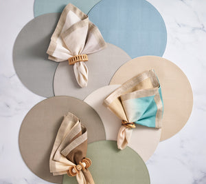 Calypso Napkin Ring in Natural & Brown, Set of 4