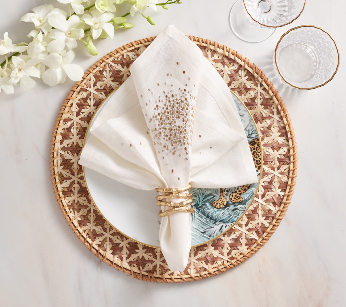 Lanai Placemat in Natural & Brown, Set of 4