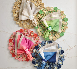 Marisol Placemat in Natural & Green, Set of 4