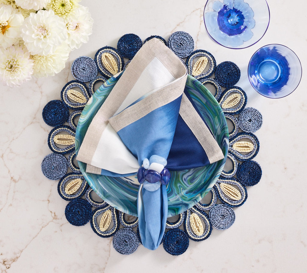 Marisol Placemat in Navy & Blue, Set of 4
