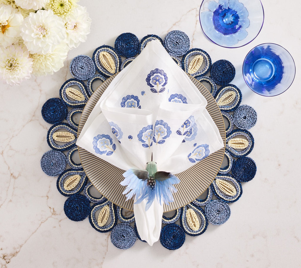 Marisol Placemat in Navy & Blue, Set of 4