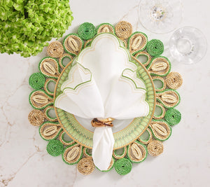 Marisol Placemat in Natural & Green, Set of 4