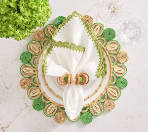Marisol Placemat in Natural & Green, Set of 4
