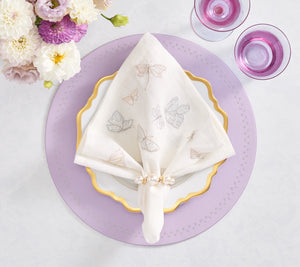 Pearl Drift Napkin Ring in Pearl & Gold, Set of 4