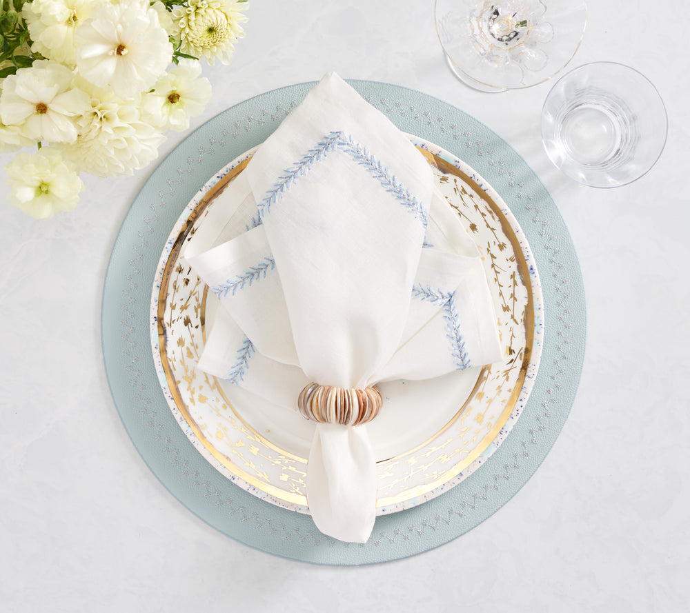 Shell Arc Napkin Ring in Natural & Ivory, Set of 4