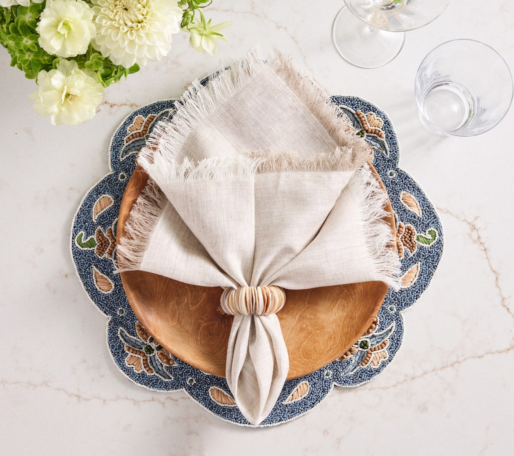 Shell Arc Napkin Ring in Natural & Ivory, Set of 4
