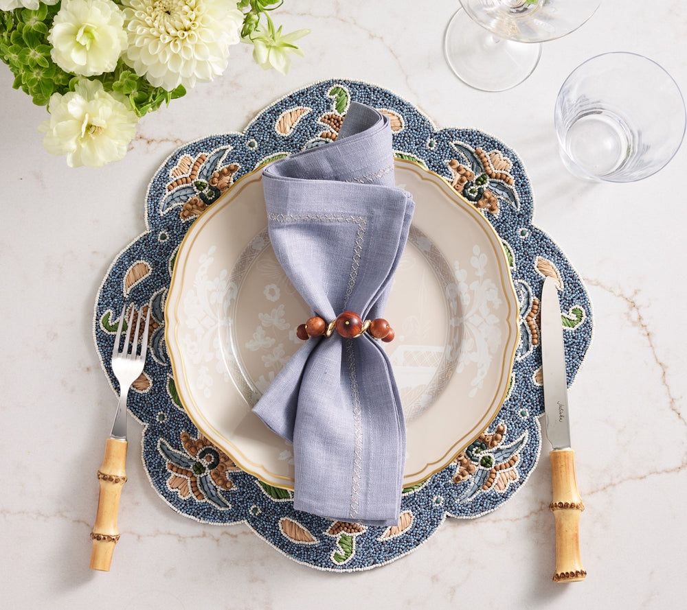 Bois Napkin Ring in Brown & Gold, Set of 4