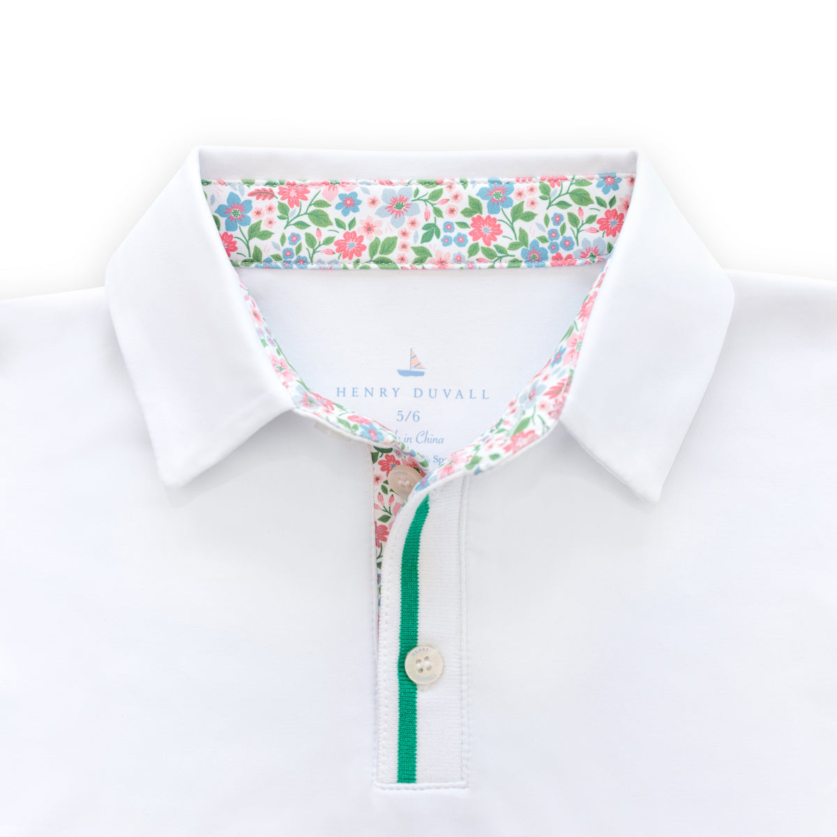 Henry Duvall Henley Polo for boys in lightweight performance fabric, wrinkle-resistant and stain-resistant classic preppy polo shirt for school and everyday wear.