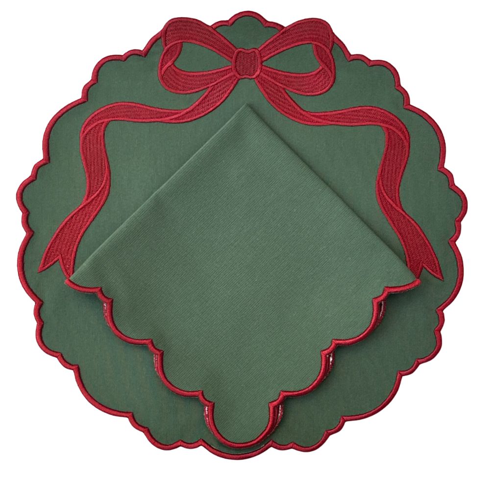 Beau Green Placemat, Set of 4