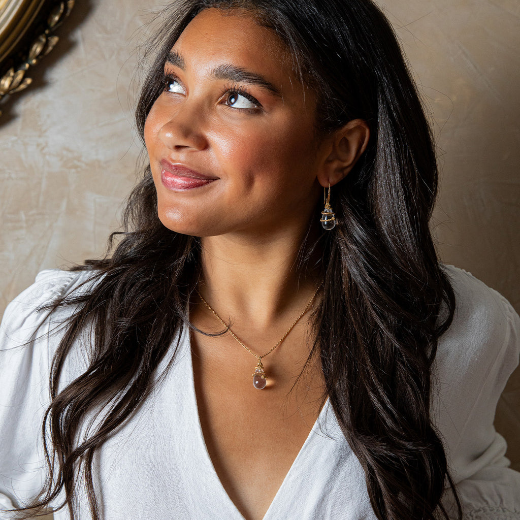 Lily Drop Earrings in Clear Quartz