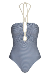 Saint Tropez One Piece in Navy Stripes & Ivory
