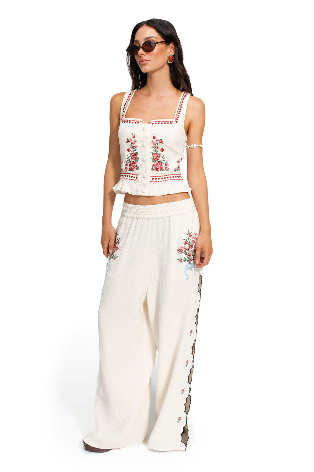 Charlotte Crop Top Shirt in Multicolor