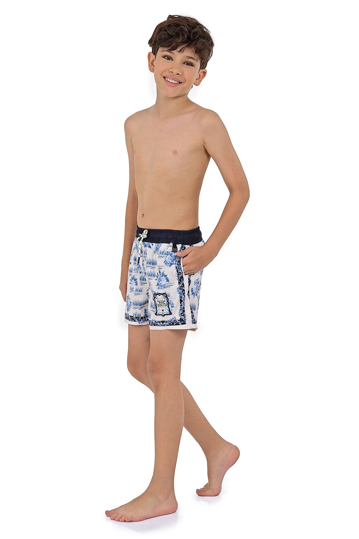Nader Nick Kids’ Trunks in White