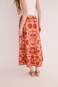 Meret Skirt in Mod Floral Brick