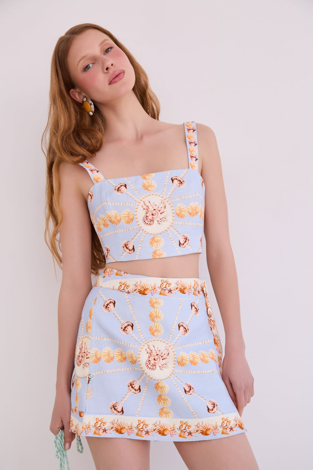Fischer Skirt in Seashell Stripe Ivory
