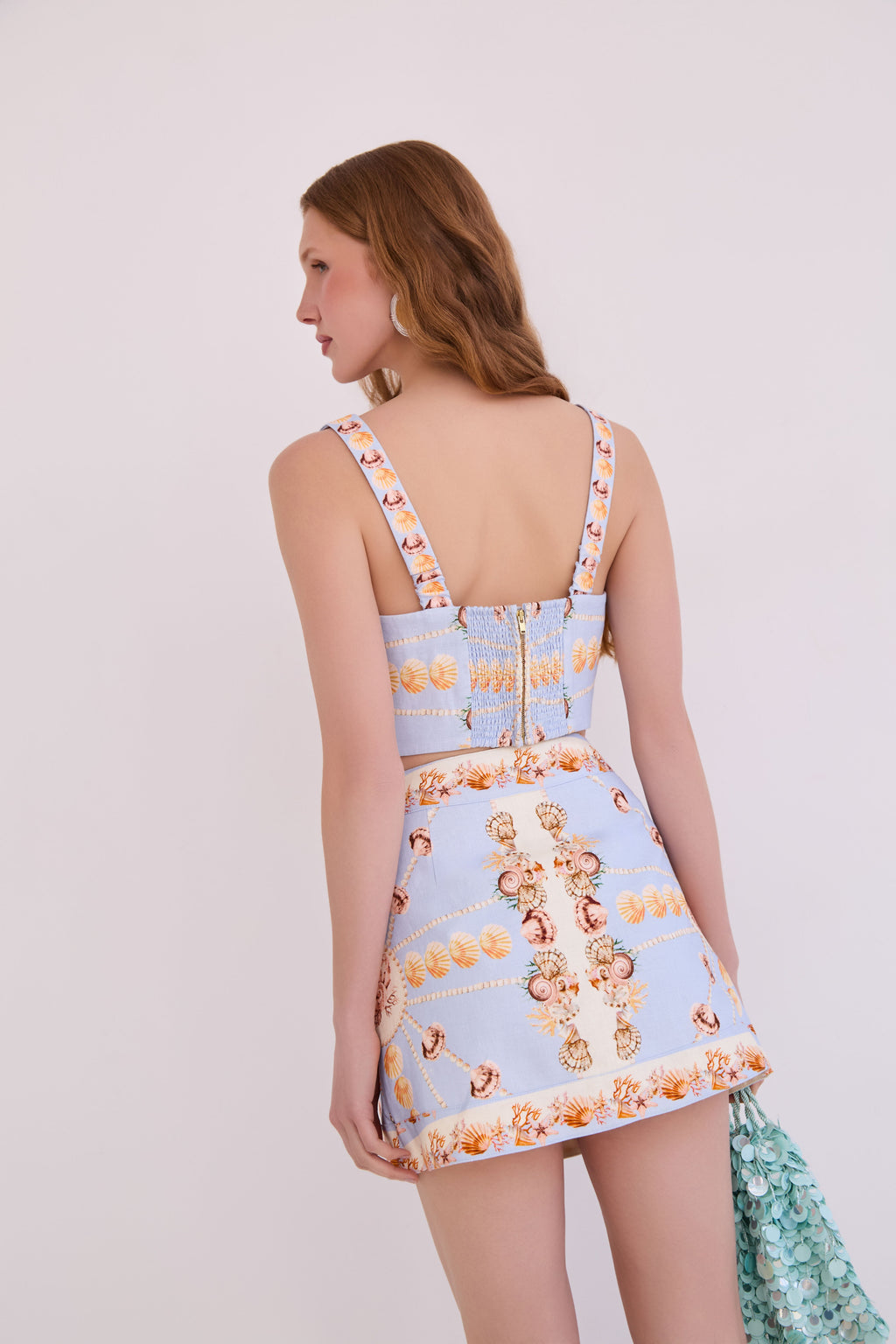 Fischer Skirt in Seashell Stripe Ivory
