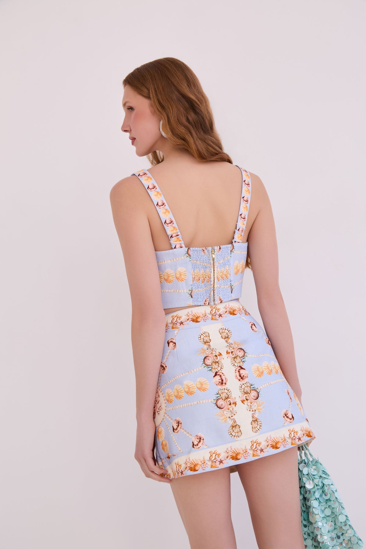 Fischer Skirt in Seashell Stripe Ivory