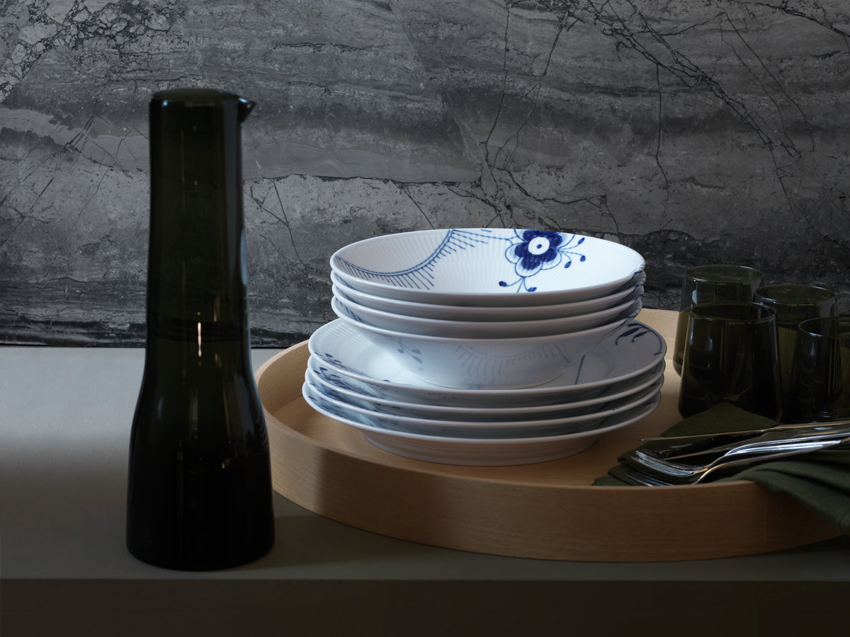 Blue Fluted Mega Pasta Bowl 9.5"