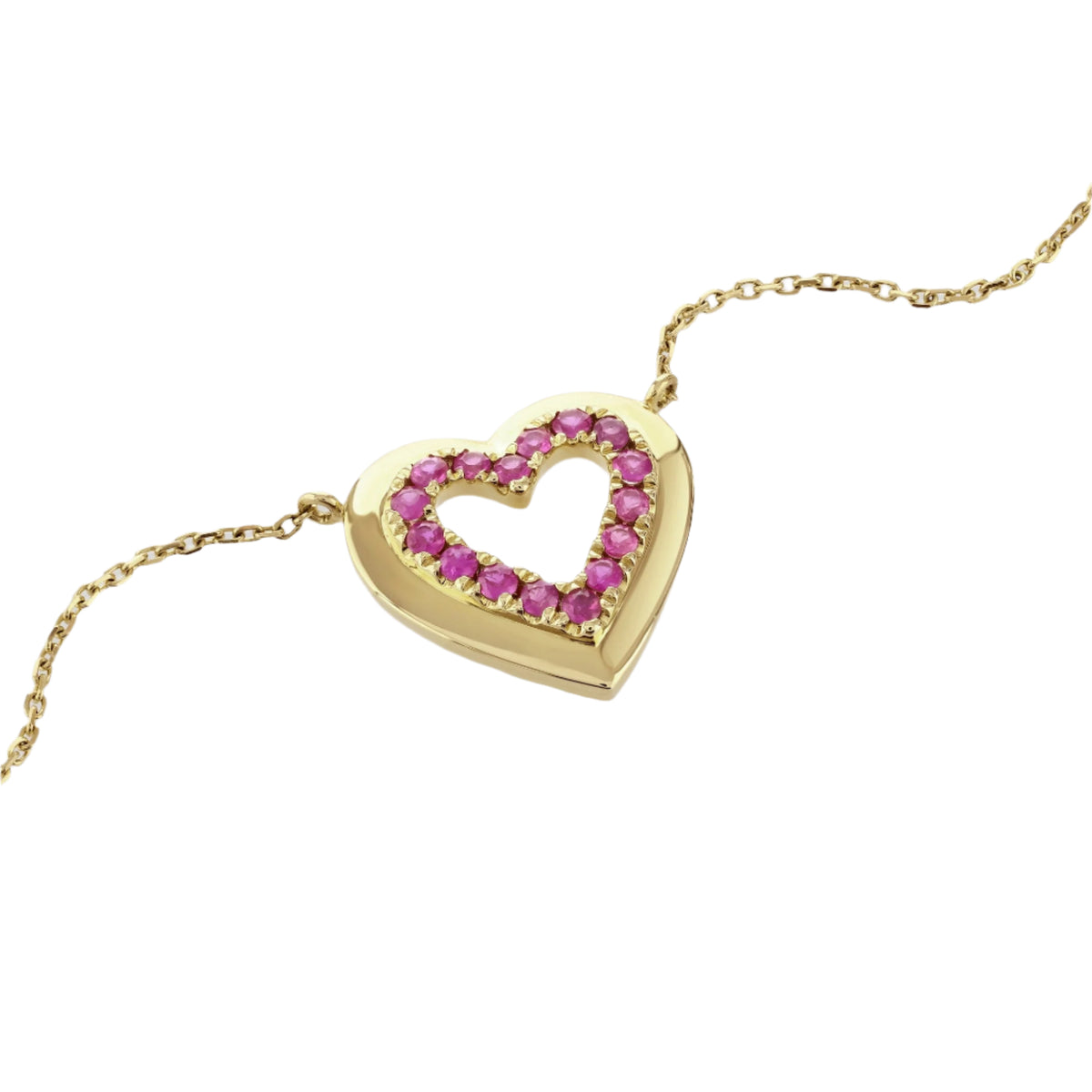 Pink Sapphire Heart Necklace