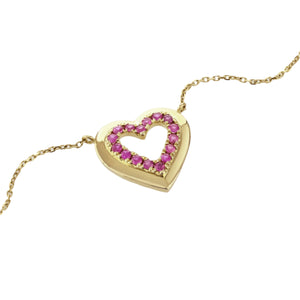 Pink Sapphire Heart Necklace