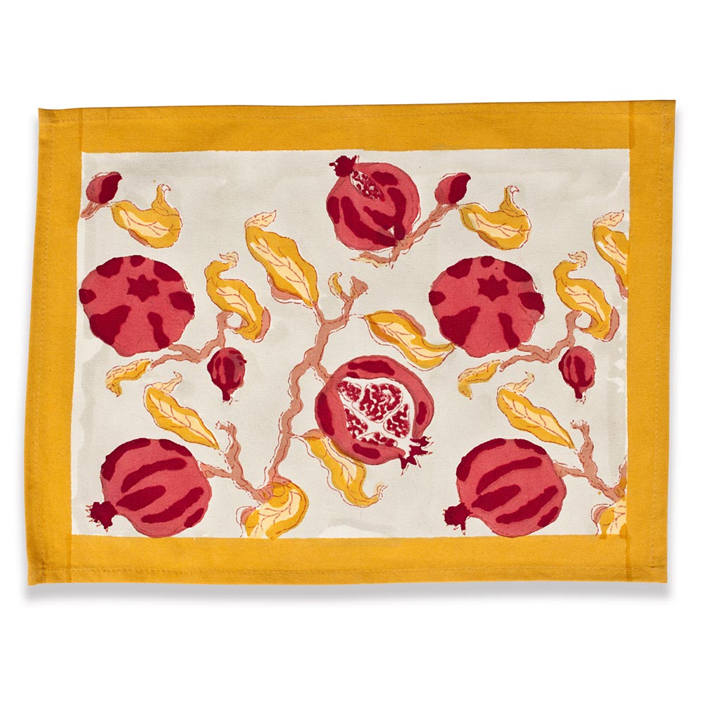 Pomegranate Yellow & Red Mats, Set of 6