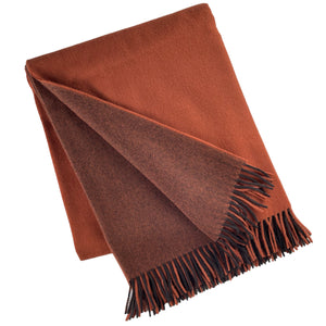 Wool Two Tone Throw with Fringe