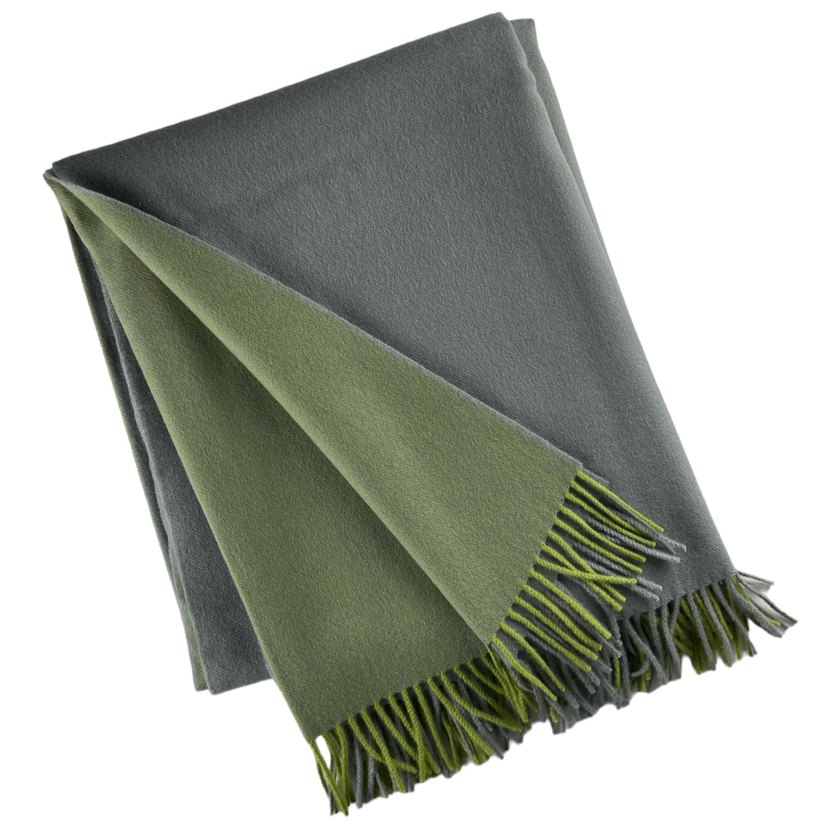 Wool Two Tone Throw with Fringe