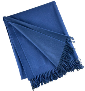 Wool Two Tone Throw with Fringe