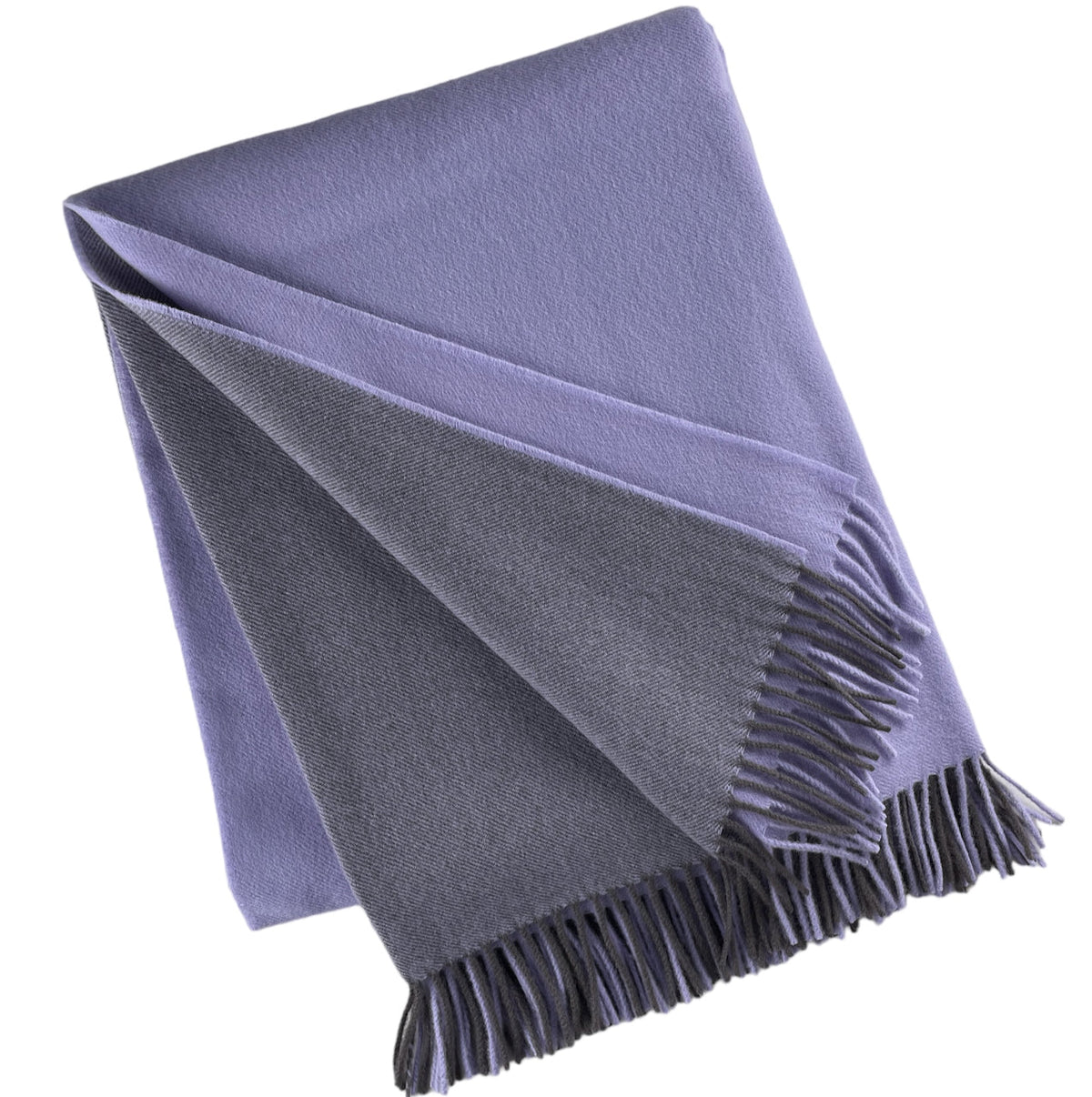 Wool Two Tone Throw with Fringe
