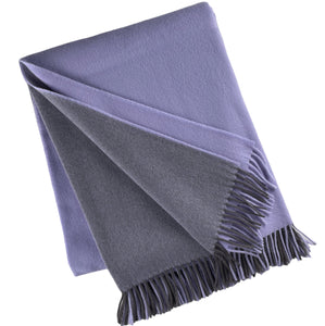 Wool Two Tone Throw with Fringe