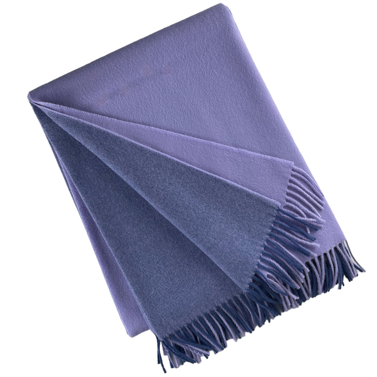Wool Two Tone Throw with Fringe