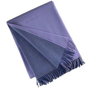 Wool Two Tone Throw with Fringe