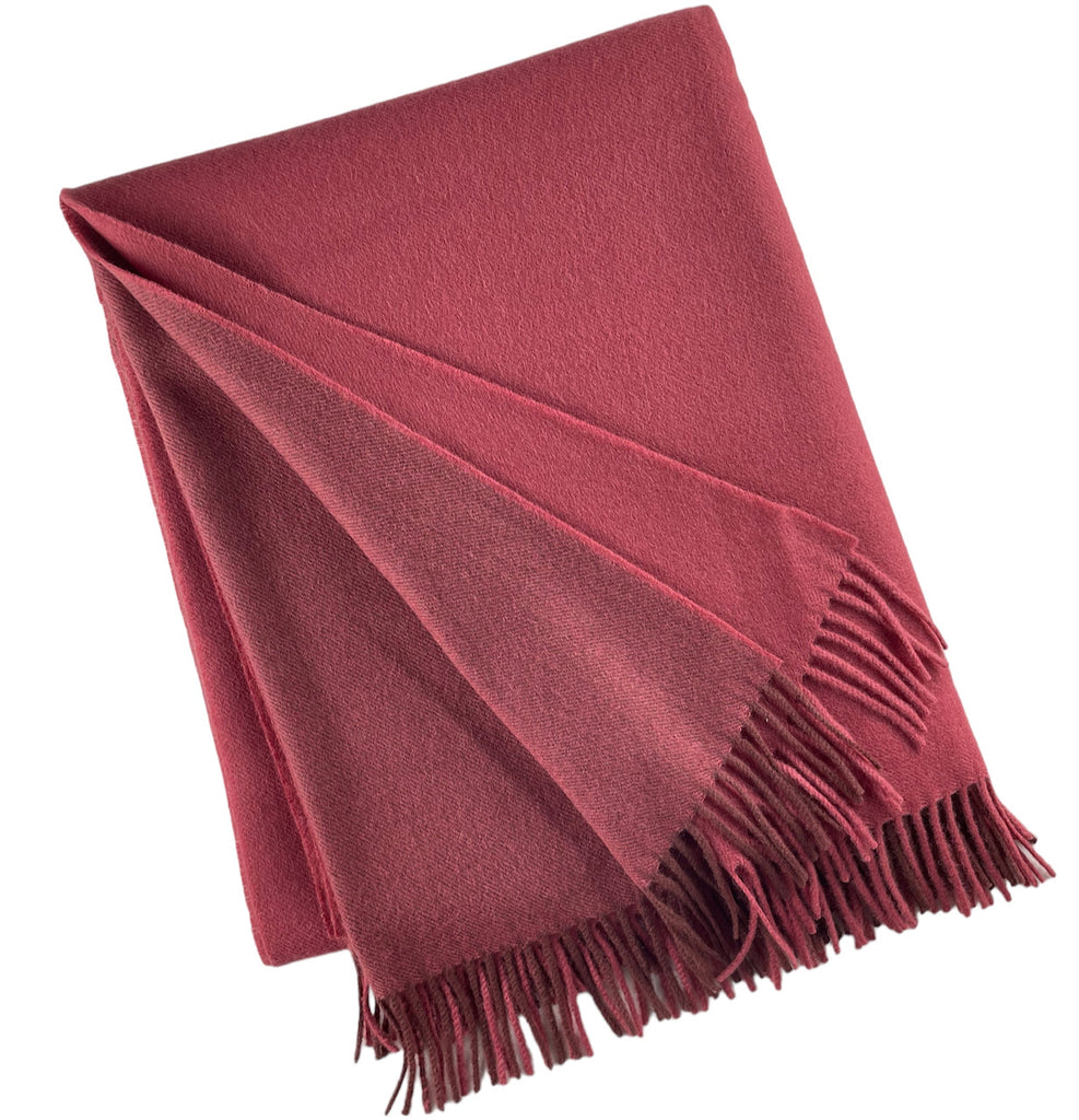 Wool Two Tone Throw with Fringe
