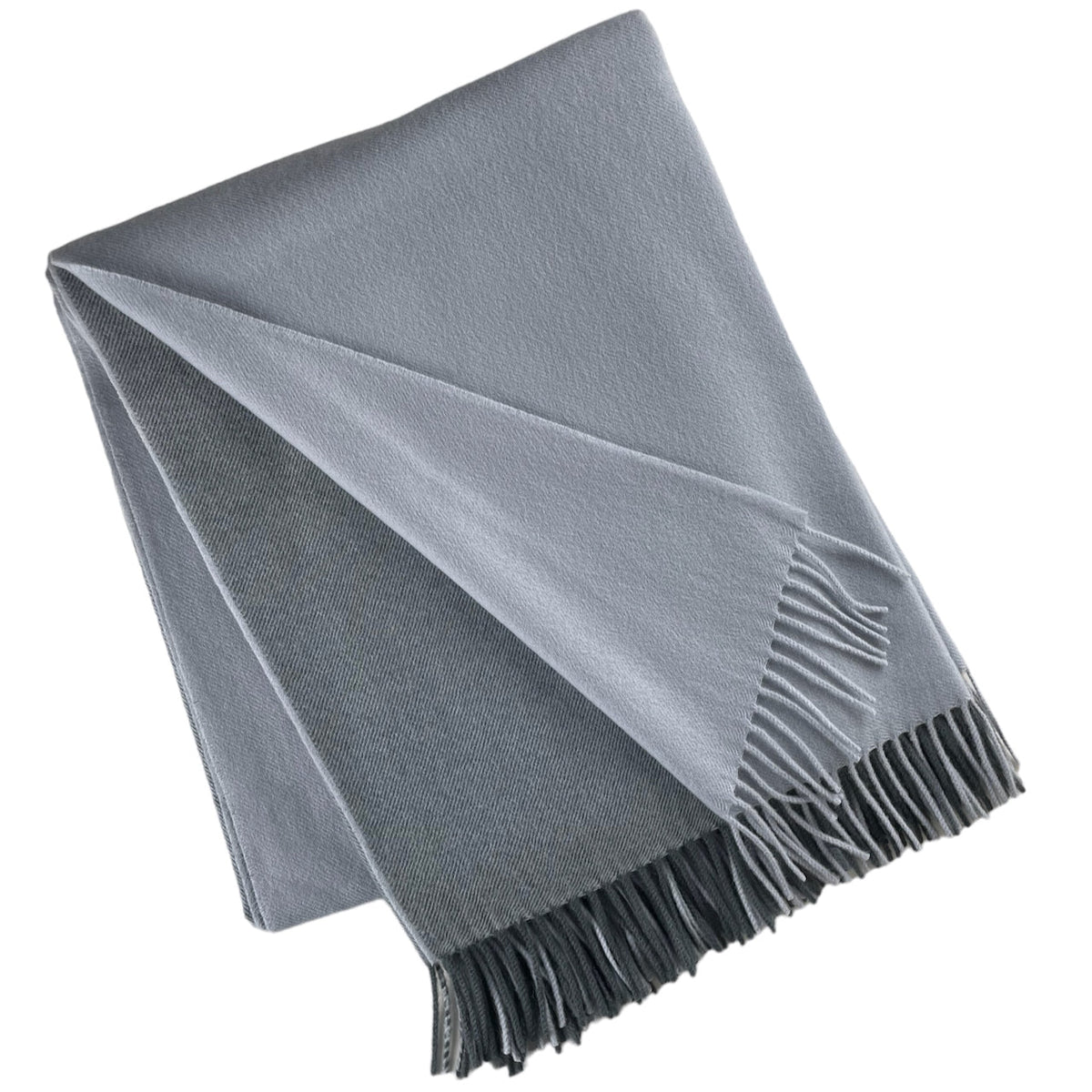Wool Two Tone Throw with Fringe